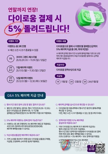 익산 다이로움 '최대 28% 혜택' 연말까지 이어간다
