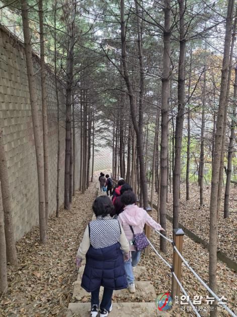 용인특례시 보건소 건강걷기 프로그램에 참여 중인 시민들