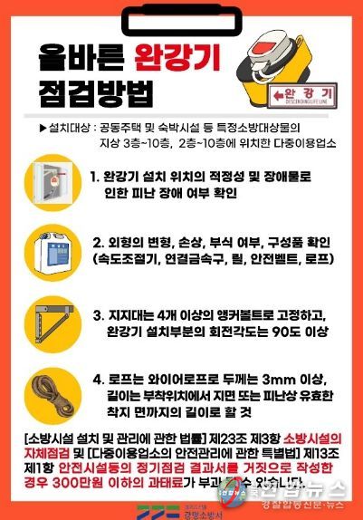 올바른 완강기 점검방법