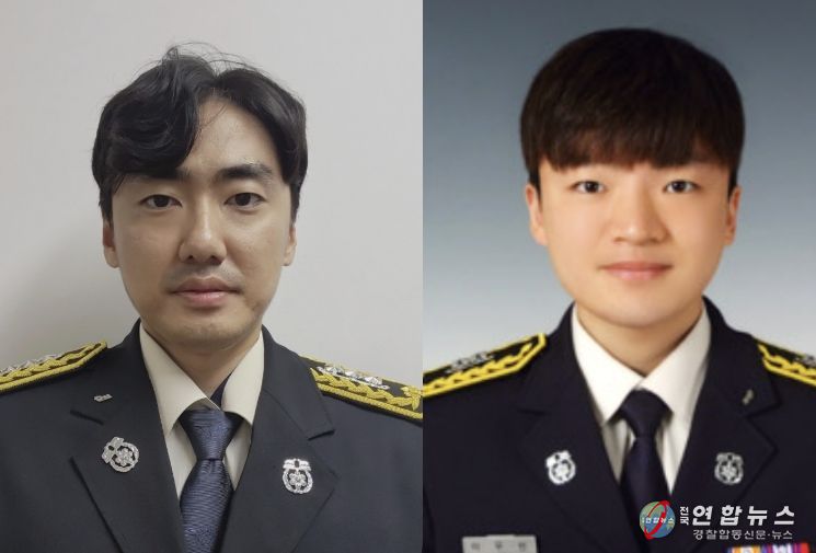 왼쪽부터 소방교 정기용, 소방교 이우빈