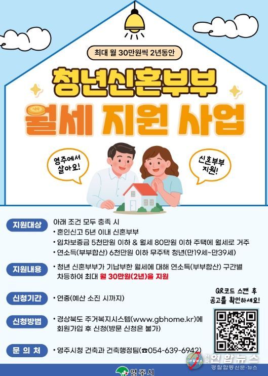영주시, 청년 신혼부부 월세 지원사